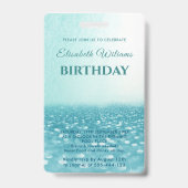 Leuk koele glitter script zwembadfeest VIP Badge (Achterkant)