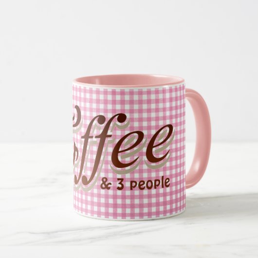 leuk koffietje voor roze gingham mok (Voorkant rechts)