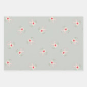 Leuk konijn en harten patroon grijs inpakpapier vel (Voorkant 2)