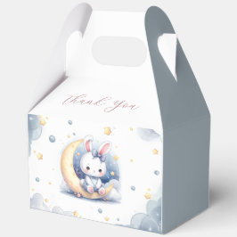 Leuk konijntje dat op de maan zit bedankdoosjes