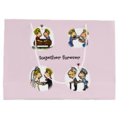 Leuk koppel samen voor altijd grappige Cartoon Groot Cadeauzakje (Achterkant)