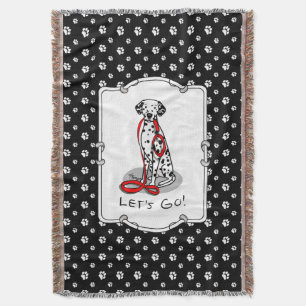 Leuk! Laten we gaan! Dalmatiër (zwart 1) wandelen Deken