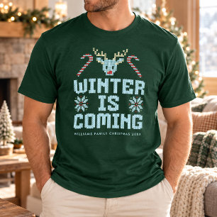 Leuk lelijk kersttrui Winter komt eraan T-shirt