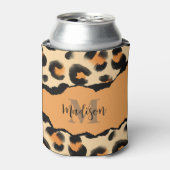 Leuk Leopard Print Monogram Blikjeskoeler (Blikje Voorkant)