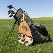 Leuk Leopard Print Monogram Golfhanddoek (Groen)