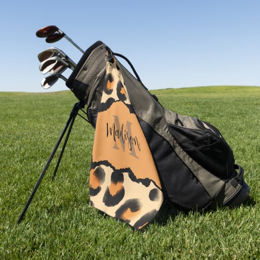 Leuk Leopard Print Monogram Golfhanddoek (Groen)