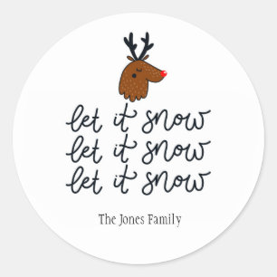 Leuk 'Let it Snow' Aangepaste vakantie Sticker of 