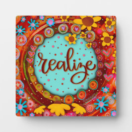 Leuk Leuk Bloemen Realiseer Motivatie Plaque Fotoplaat