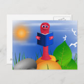 Leuk Leuk Boekenworm Boek Worm Briefkaart (Voorkant / Achterkant)