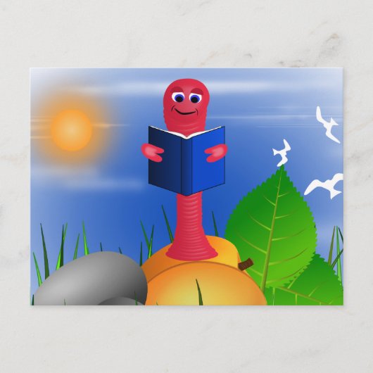 Leuk Leuk Boekenworm Boek Worm Briefkaart (Voorkant)