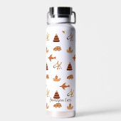 Leuk Leuk Leuk Wit Bruin Kinder Speelgoed Car Plan Waterfles (Achterkant)