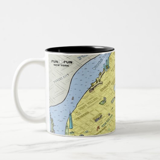 Leuk Leuk New York stadsplattegrond Koffie Mok (Links)