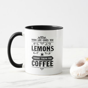 Leuk leven citroenen koffie woordkunst mok