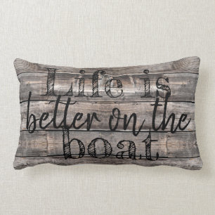 leuk leven is beter op BOAT typografie Kussen