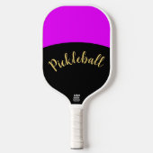 Leuk Levendig Tropisch Roze Zwart Curves Fancy Scr Pickleball Paddle (Voorkant)