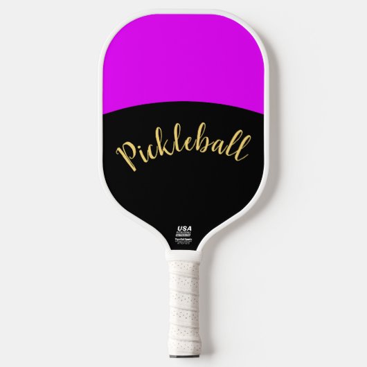 Leuk Levendig Tropisch Roze Zwart Curves Fancy Scr Pickleball Paddle (Voorkant)
