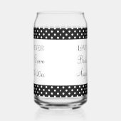 Leuk-liefdevolle zwart & witte polkadots patroon b blikvorm glas (Rechts)