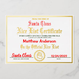 Leuk lijstcertificaat | Kinderkerstcadeau Folie Feestdagenkaart