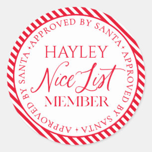 Leuk lijstlid goedgekeurd door Santa Christmas Ronde Sticker