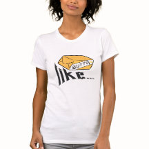 LEUK 'LIKE BUTTA' T-SHIRT GEEL EN WIT