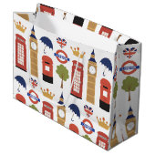 leuk Londenspatroon met grote cadeautas (Voorkant Gekanteld)