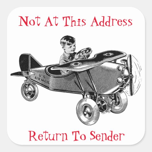 Leuk  luchtvliegtuig terug naar afzender Sticker (Voorkant)