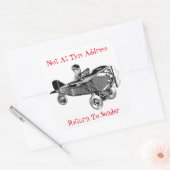 Leuk  luchtvliegtuig terug naar afzender Sticker (Envelop)