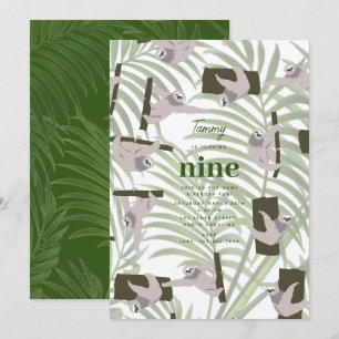 Leuk luiaard dier in wild bos verjaardagsfeestje kaart