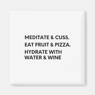 Leuk meditatie- en Lance-shirt voor yoga en pizza Magneet