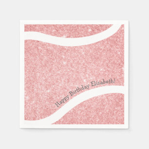 leuk meisje roze tennisfeest servet