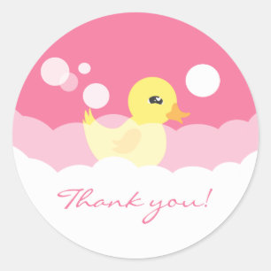 Leuk Meisje Rubber Ducky Baby shower Ronde Sticker