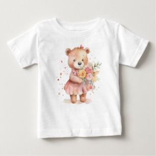 Leuk meisje Teddy Bear baby T-shirt