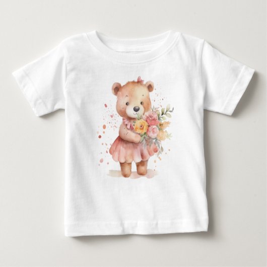 Leuk meisje Teddy Bear baby T-shirt (Voorkant)