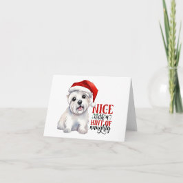 Leuk met een hint van ondeugend - Christmas Westie Kaart