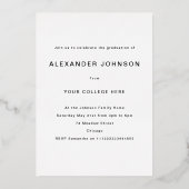 Leuk Modern Afstuderen fotoscript zwart en goud Folie Uitnodiging (Achterkant)