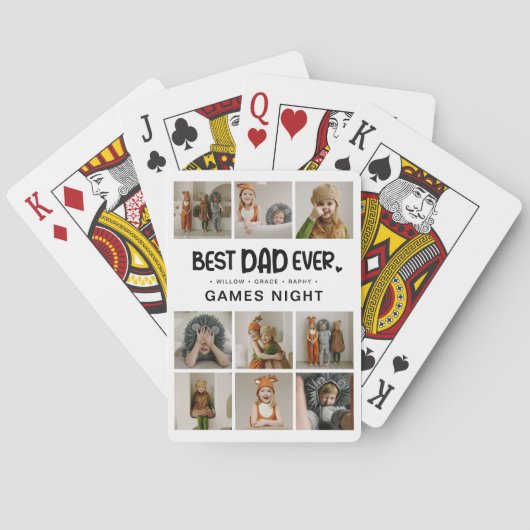 Leuk Modern 'BEST DAD EVER' 9 Foto Pokerkaarten (Achterkant)