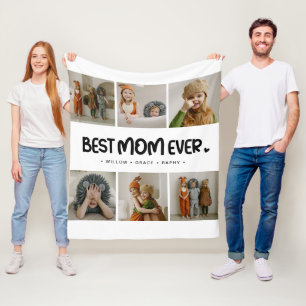 Leuk modern 'BESTE MOEDER Ooit' 6 foto Fleece Deken