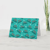 Leuk Modern Blauwgroen Vrolijk Kerstscript Feestdagen Kaart (Achterkant)