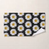 Leuk Modern Daisy Bloempatroon op Zwart Bad Handdoek (Handdoek)
