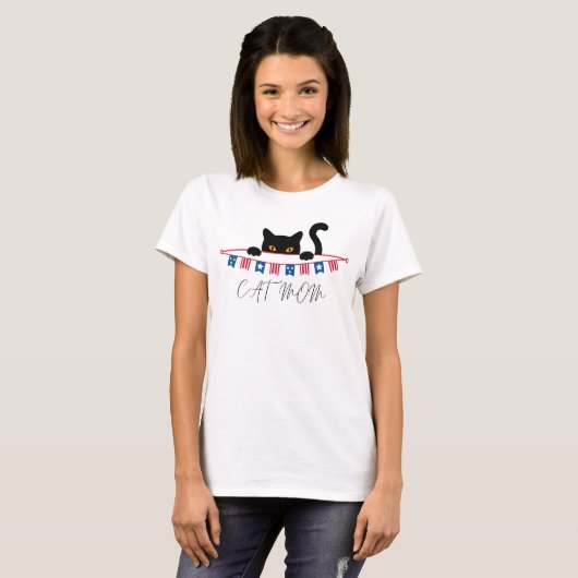 Leuk Modern design kat liefhebber moeder T-shirt (Voorkant volledig)