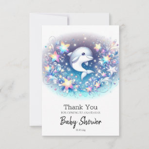 Leuk Modern Dolfijn Baby shower Bedankkaart