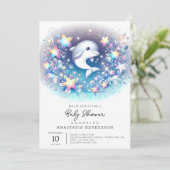 Leuk Modern Dolfijn Baby shower Kaart (Staand voorkant)