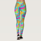 Leuk Modern Girly Kleurrijk Ice Cream Cone Patroon Leggings (Achterkant)