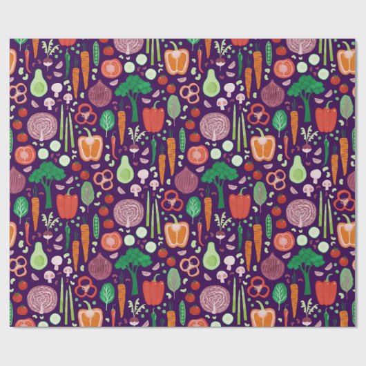 Leuk modern groentepatroon cadeaupapier (Vlak)