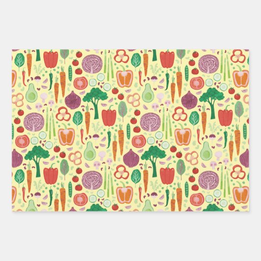 Leuk modern groentepatroon inpakpapier vel (Voorkant 2)