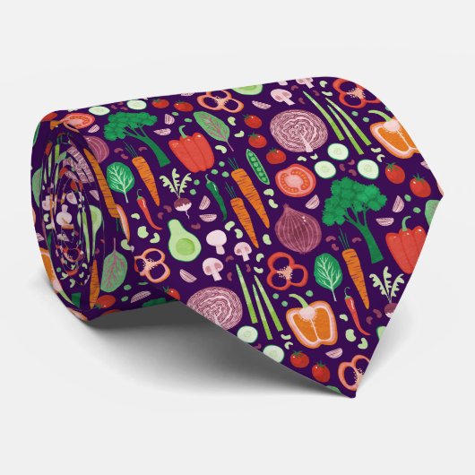 Leuk modern groentepatroon stropdas (Opgerold)