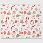 Leuk Modern Kerst Patroon Wrapping Papier (Vlak)
