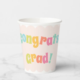 Leuk Modern Kleurrijk Gefeliciteerd Afstudeerder Papieren Bekers