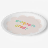 Leuk Modern Kleurrijk Gefeliciteerd Afstudeerder Papieren Bordje (Gekanteld)