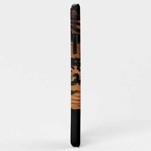 Leuk modern koper glitter script monogram Case-Mate iPhone case (Achterkant/rechts)